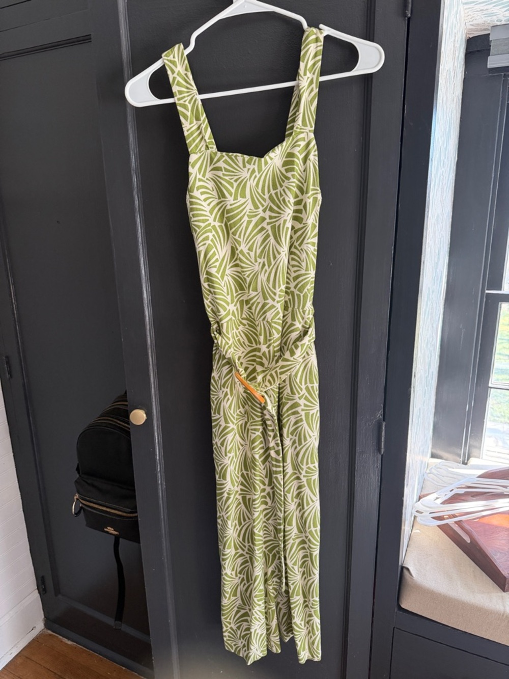 Green Leaf Print Jumpsuit